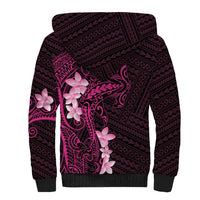 Pink Hawaii Sherpa Hoodie Hammerhead Shark Tattoo Curve Polynesian - Polynesian Pride