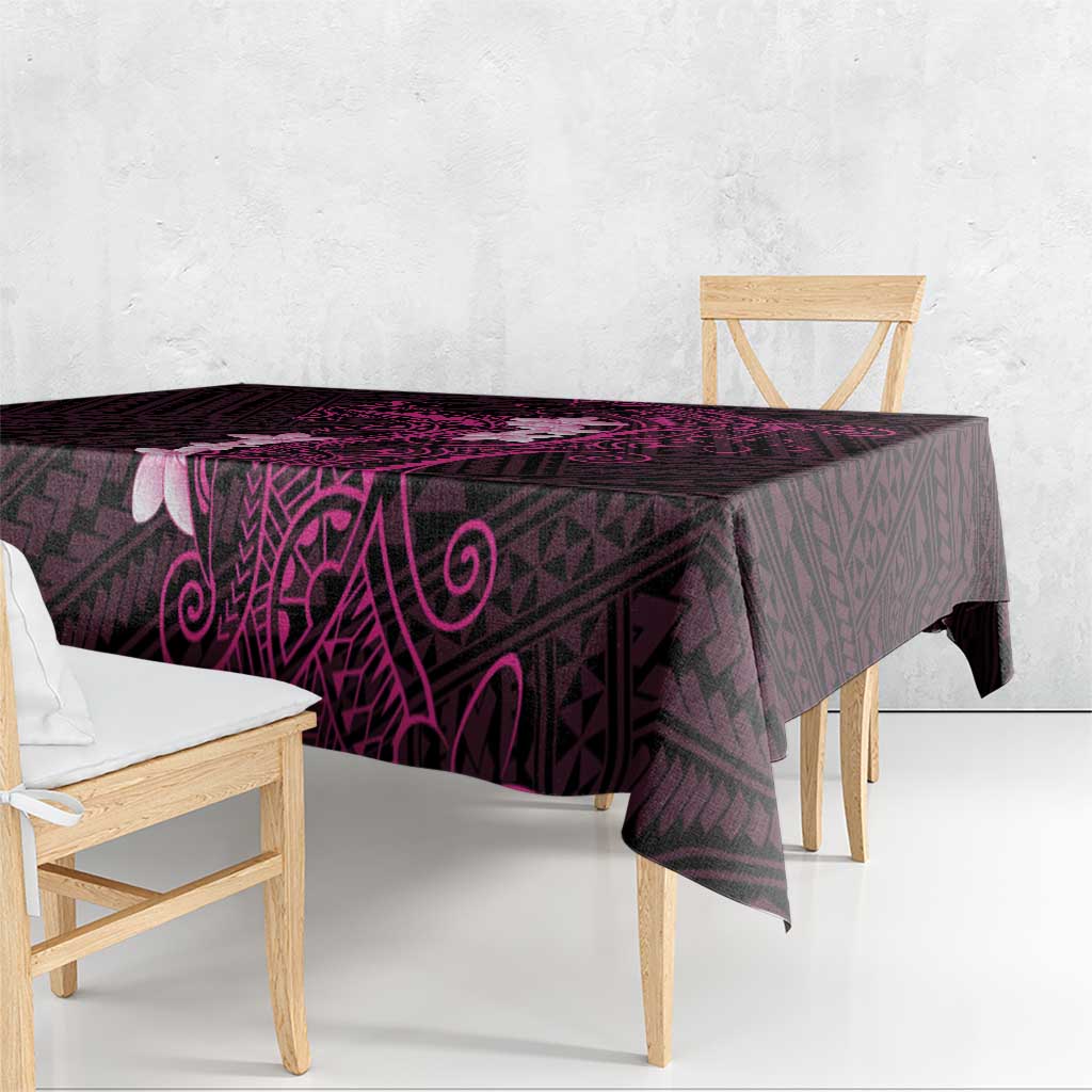 Pink Hawaii Tablecloth Hammerhead Shark Tattoo Curve Polynesian - Polynesian Pride