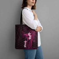 Pink Hawaii Tote Bag Hammerhead Shark Tattoo Curve Polynesian - Polynesian Pride