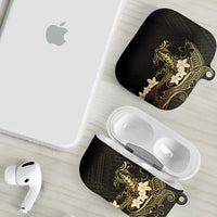 Black and Gold Hawaii AirPods Case Hammerhead Shark Tattoo Curve Polynesian - Polynesian Pride