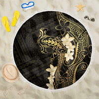 Black and Gold Hawaii Beach Blanket Hammerhead Shark Tattoo Curve Polynesian - Polynesian Pride
