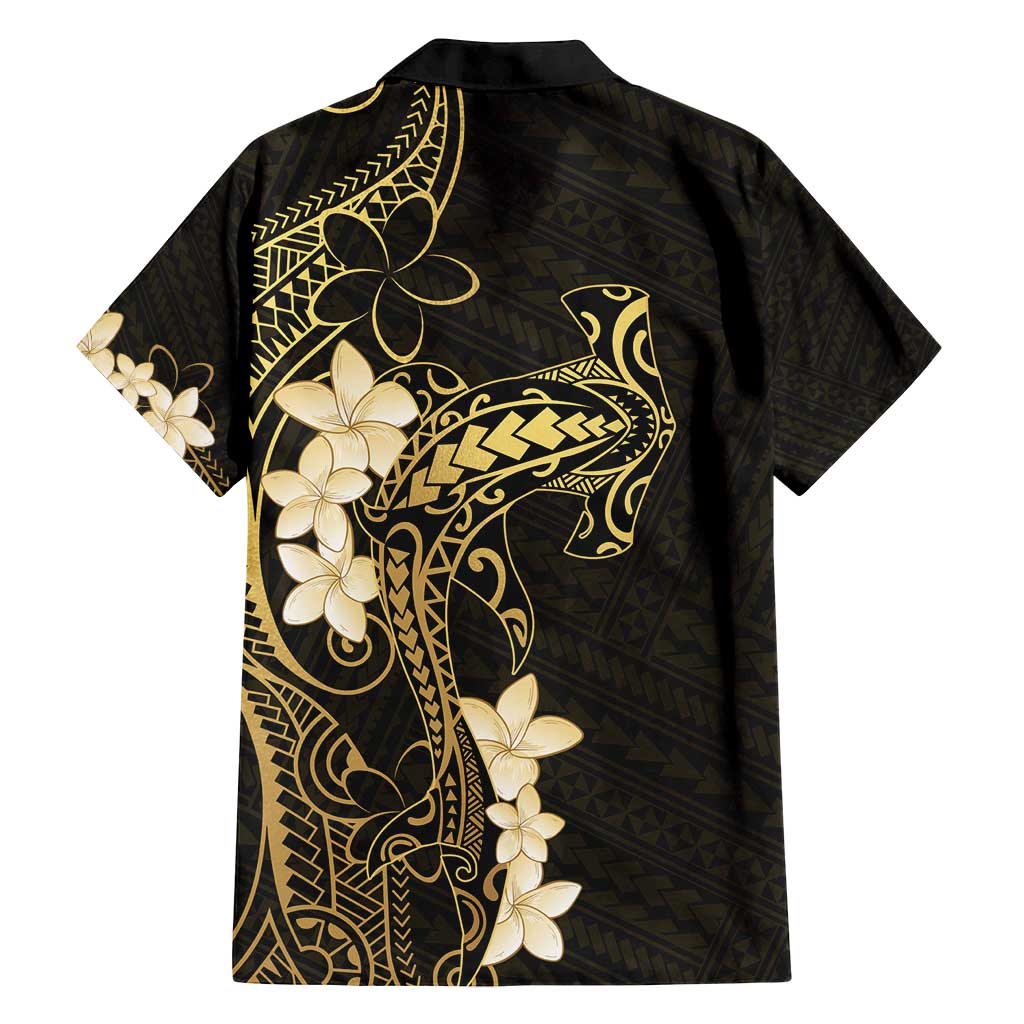 Black and Gold Hawaii Family Matching Summer Maxi Dress and Hawaiian Shirt Hammerhead Shark Tattoo Curve Polynesian - Polynesian Pride
