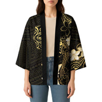 Black and Gold Hawaii Kimono Hammerhead Shark Tattoo Curve Polynesian - Polynesian Pride