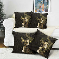 Black and Gold Hawaii Pillow Cover Hammerhead Shark Tattoo Curve Polynesian - Polynesian Pride
