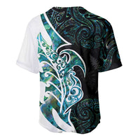 Proud Aotearoa Baseball Jersey Maori Silver Fern Mix Paua Shell Pattern LT14 - Polynesian Pride