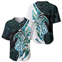 Proud Aotearoa Baseball Jersey Maori Silver Fern Mix Paua Shell Pattern LT14 - Polynesian Pride
