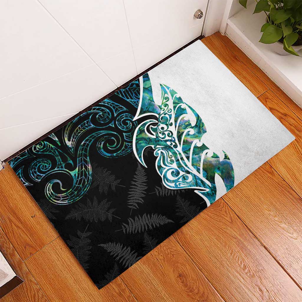 Proud Aotearoa Rubber Doormat Maori Silver Fern Mix Paua Shell Pattern LT14 - Polynesian Pride