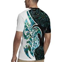 Proud Aotearoa Rugby Jersey Maori Silver Fern Mix Paua Shell Pattern
