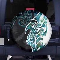 Proud Aotearoa Spare Tire Cover Maori Silver Fern Mix Paua Shell Pattern