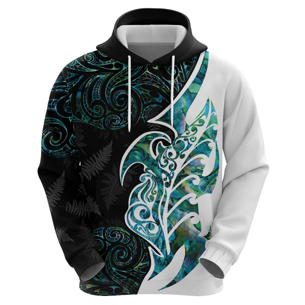 Proud Aotearoa Zip Hoodie Maori Silver Fern Mix Paua Shell Pattern LT14 - Polynesian Pride