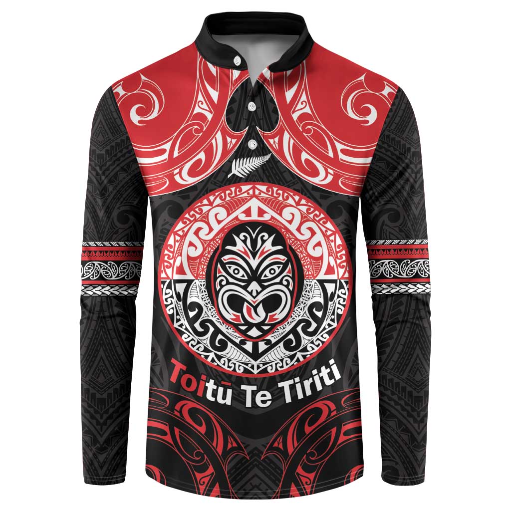 Aotearoa Toitu Te Tiriti Button Sweatshirt Haka Tiki Honour The Treaty