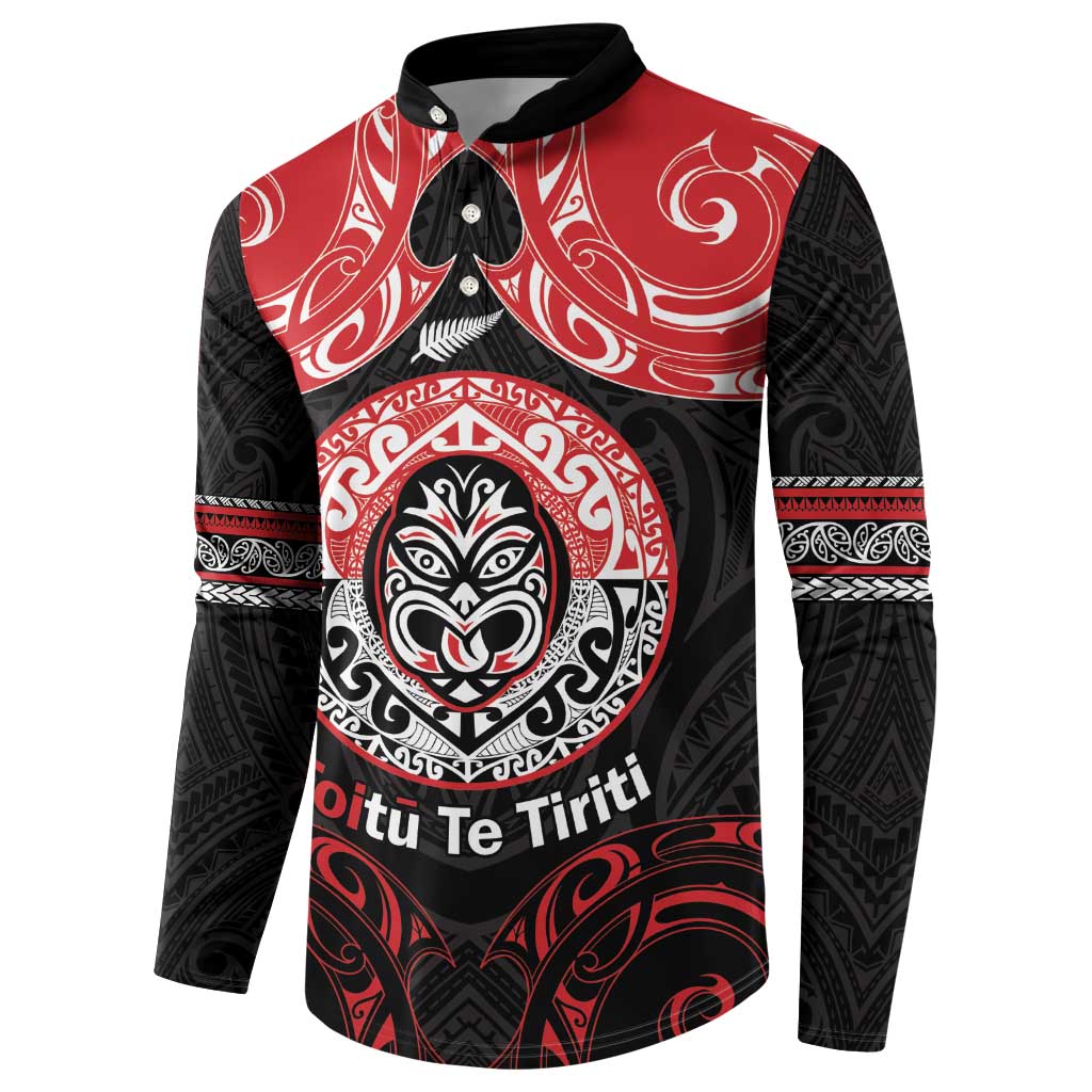 Aotearoa Toitu Te Tiriti Button Sweatshirt Haka Tiki Honour The Treaty