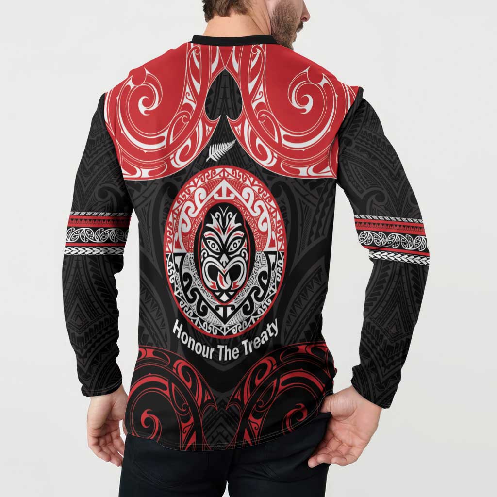 Aotearoa Toitu Te Tiriti Button Sweatshirt Haka Tiki Honour The Treaty