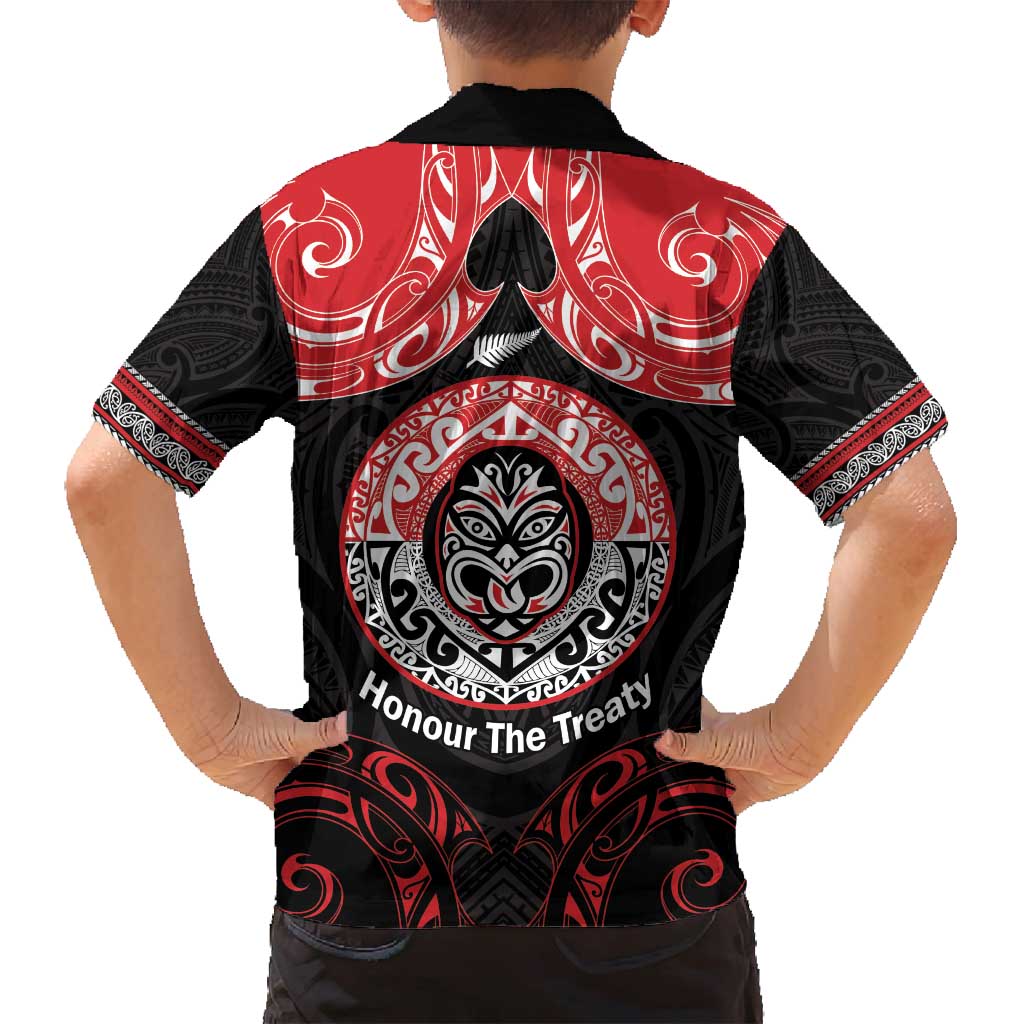 Aotearoa Toitu Te Tiriti Family Matching Tank Maxi Dress and Hawaiian Shirt Haka Tiki Honour The Treaty LT14 - Polynesian Pride