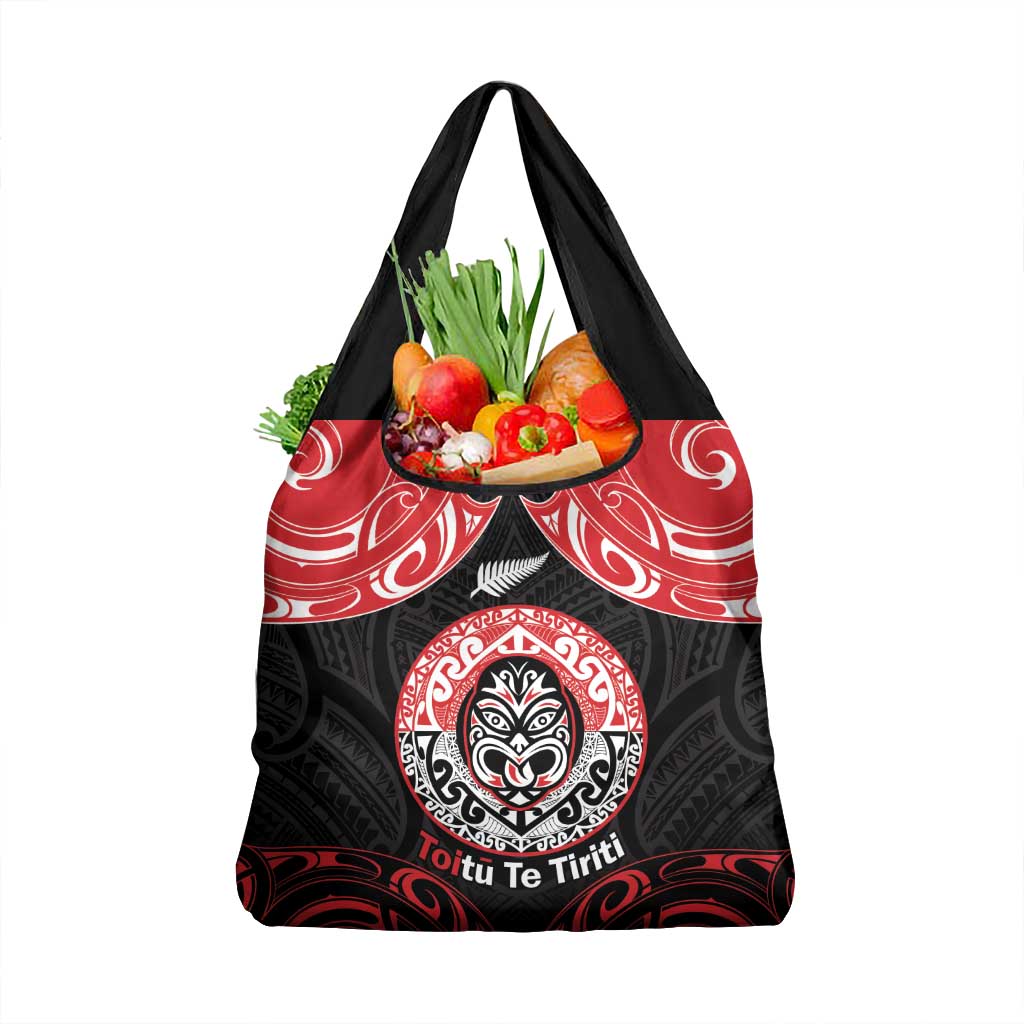 Aotearoa Toitu Te Tiriti Grocery Bag Haka Tiki Honour The Treaty