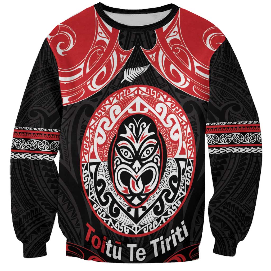 Aotearoa Toitu Te Tiriti Sweatshirt Haka Tiki Honour The Treaty