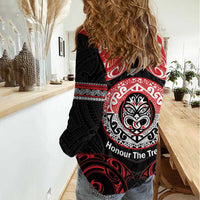 Aotearoa Toitu Te Tiriti Women Casual Shirt Haka Tiki Honour The Treaty