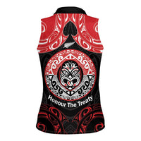 Aotearoa Toitu Te Tiriti Women Sleeveless Polo Shirt Haka Tiki Honour The Treaty