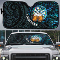 Personalized New Zealand Darts Beer Auto Sun Shade Paua Shell Aotearoa Maori Tattoo - Polynesian Pride