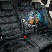 Personalized New Zealand Darts Beer Back Car Seat Cover Paua Shell Aotearoa Maori Tattoo - Polynesian Pride