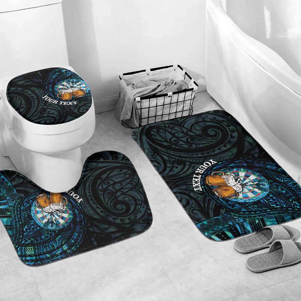 Personalized New Zealand Darts Beer Bathroom Set Paua Shell Aotearoa Maori Tattoo - Polynesian Pride