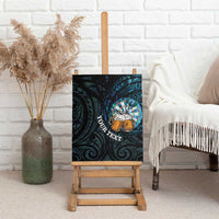 Personalized New Zealand Darts Beer Canvas Wall Art Paua Shell Aotearoa Maori Tattoo - Polynesian Pride