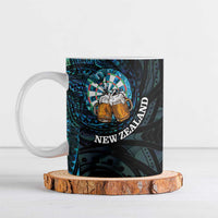 Personalized New Zealand Darts Beer Ceramic Mug Paua Shell Aotearoa Maori Tattoo - Polynesian Pride