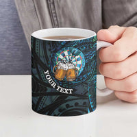 Personalized New Zealand Darts Beer Ceramic Mug Paua Shell Aotearoa Maori Tattoo - Polynesian Pride