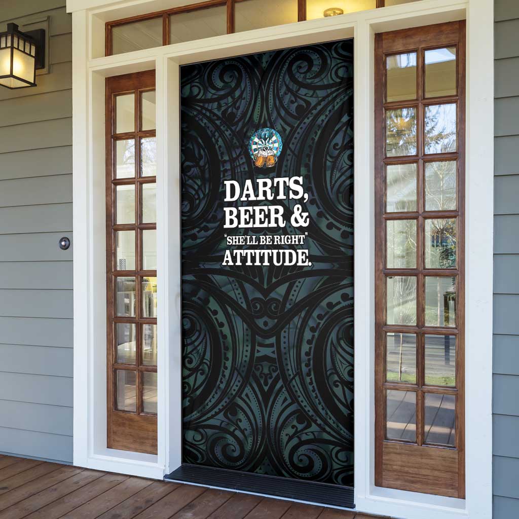 New Zealand Darts Beer Door Cover Paua Shell Aotearoa Maori Tattoo - Polynesian Pride