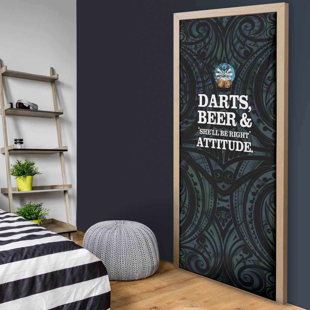 New Zealand Darts Beer Door Cover Paua Shell Aotearoa Maori Tattoo - Polynesian Pride