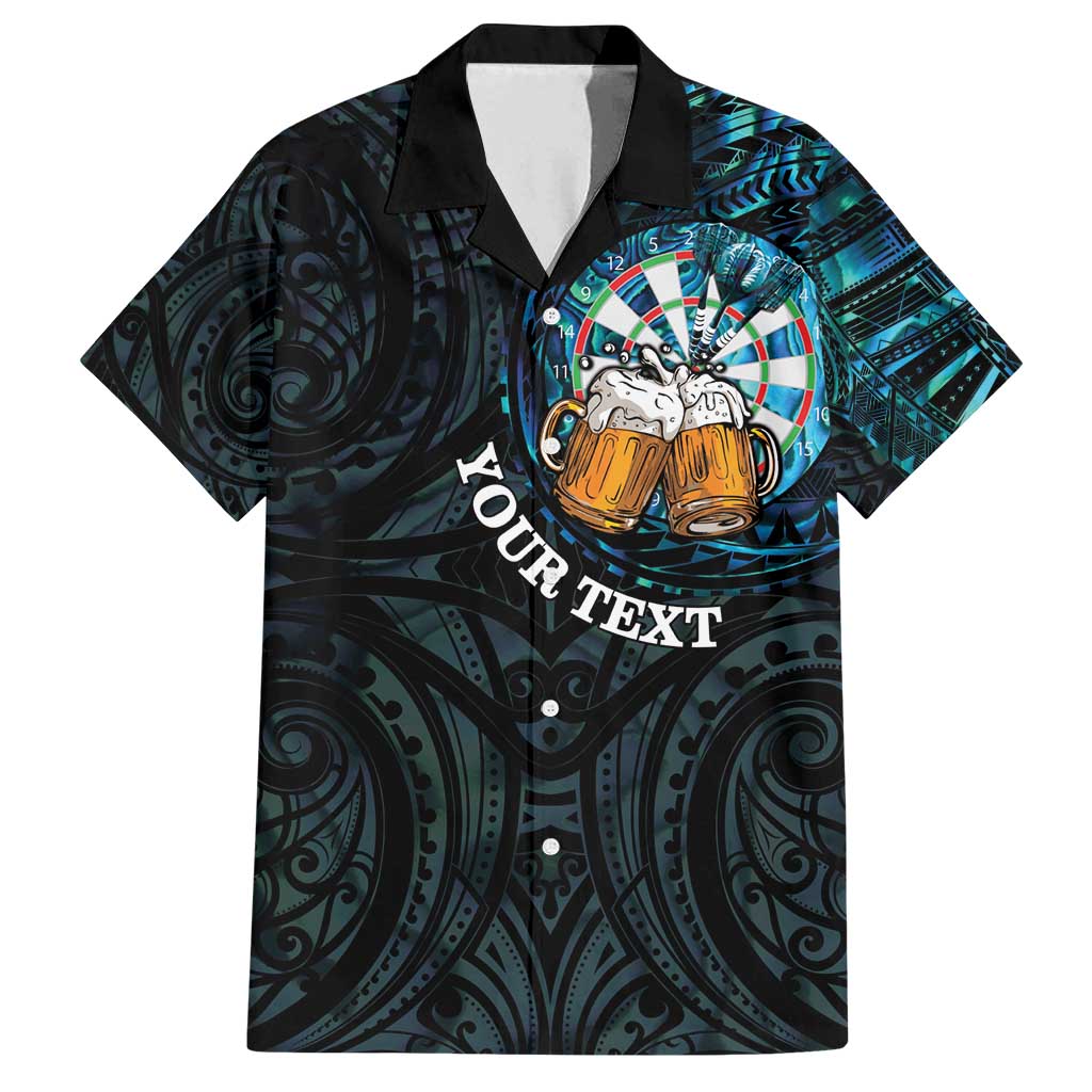 Personalized New Zealand Darts Beer Family Matching Off Shoulder Maxi Dress and Hawaiian Shirt Paua Shell Aotearoa Maori Tattoo - Polynesian Pride