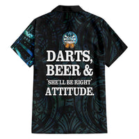 Personalized New Zealand Darts Beer Hawaiian Shirt Paua Shell Aotearoa Maori Tattoo - Polynesian Pride