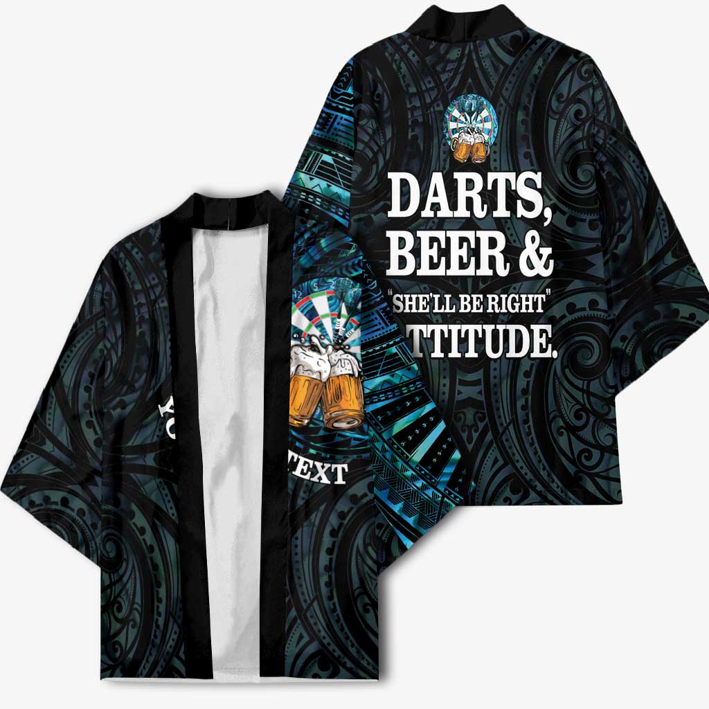Personalized New Zealand Darts Beer Kimono Paua Shell Aotearoa Maori Tattoo - Polynesian Pride