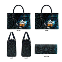 Personalized New Zealand Darts Beer Leather Bag Paua Shell Aotearoa Maori Tattoo - Polynesian Pride