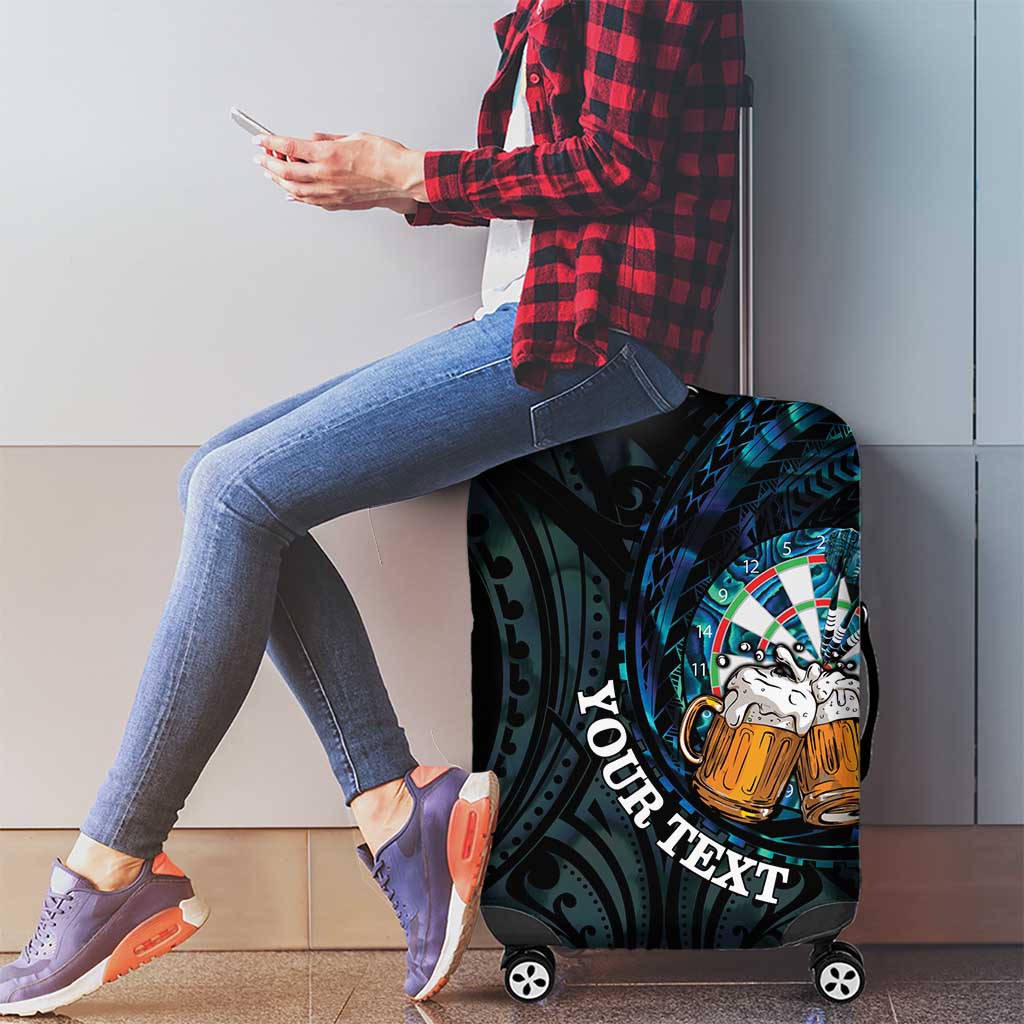 Personalized New Zealand Darts Beer Luggage Cover Paua Shell Aotearoa Maori Tattoo - Polynesian Pride