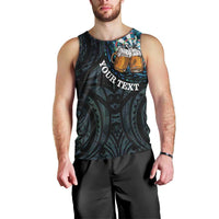Personalized New Zealand Darts Beer Men Tank Top Paua Shell Aotearoa Maori Tattoo - Polynesian Pride