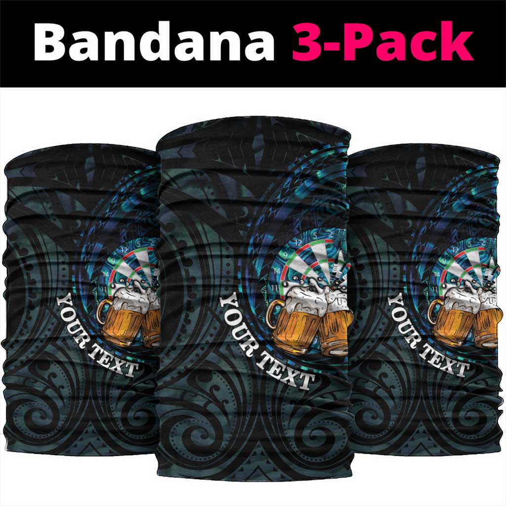 Personalized New Zealand Darts Beer Neck Gaiter Paua Shell Aotearoa Maori Tattoo - Polynesian Pride