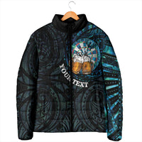 Personalized New Zealand Darts Beer Padded Jacket Paua Shell Aotearoa Maori Tattoo - Polynesian Pride