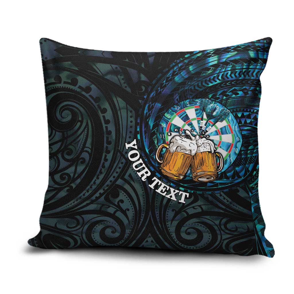 Personalized New Zealand Darts Beer Pillow Cover Paua Shell Aotearoa Maori Tattoo - Polynesian Pride