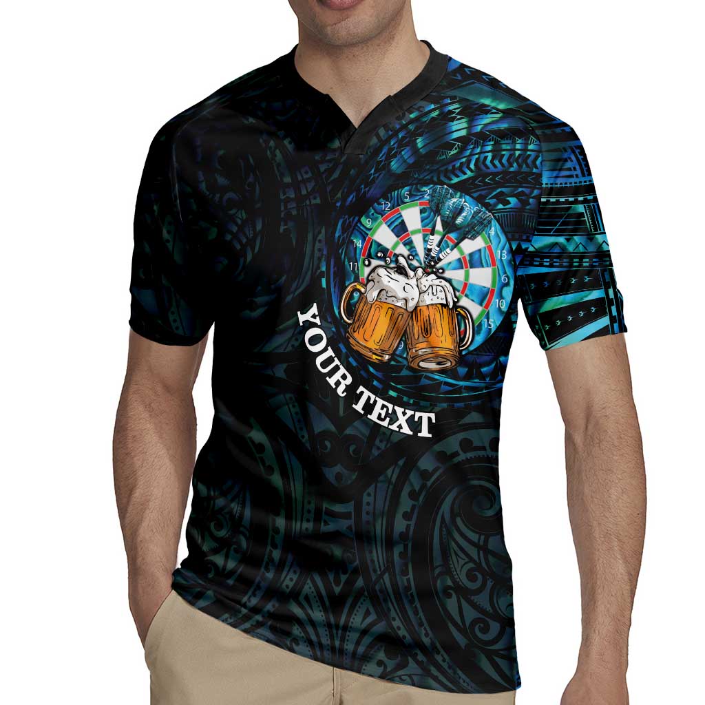 Personalized New Zealand Darts Beer Rugby Jersey Paua Shell Aotearoa Maori Tattoo - Polynesian Pride
