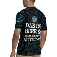 Personalized New Zealand Darts Beer Rugby Jersey Paua Shell Aotearoa Maori Tattoo - Polynesian Pride