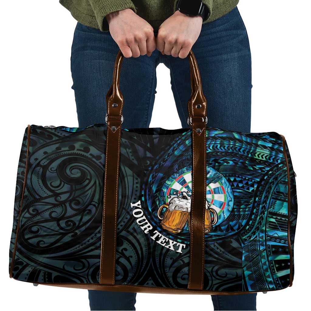 Personalized New Zealand Darts Beer Travel Bag Paua Shell Aotearoa Maori Tattoo - Polynesian Pride