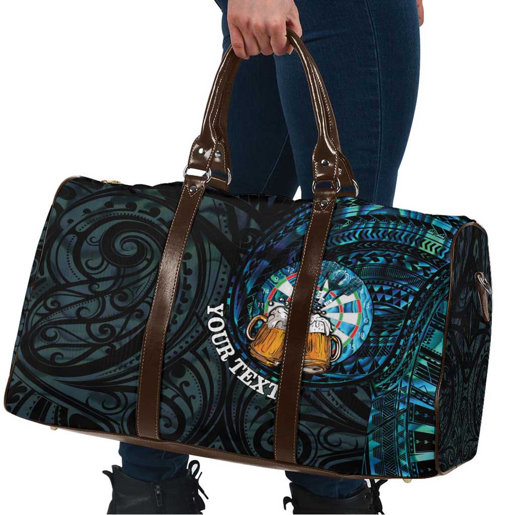 Personalized New Zealand Darts Beer Travel Bag Paua Shell Aotearoa Maori Tattoo - Polynesian Pride