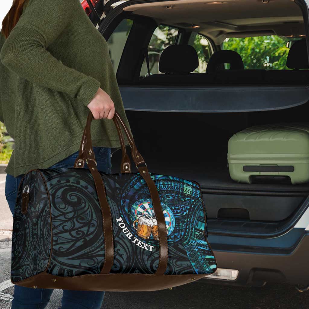 Personalized New Zealand Darts Beer Travel Bag Paua Shell Aotearoa Maori Tattoo - Polynesian Pride