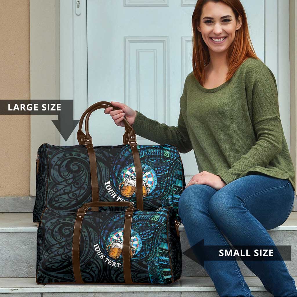 Personalized New Zealand Darts Beer Travel Bag Paua Shell Aotearoa Maori Tattoo - Polynesian Pride