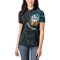 Personalized New Zealand Darts Beer Women Polo Shirt Paua Shell Aotearoa Maori Tattoo - Polynesian Pride