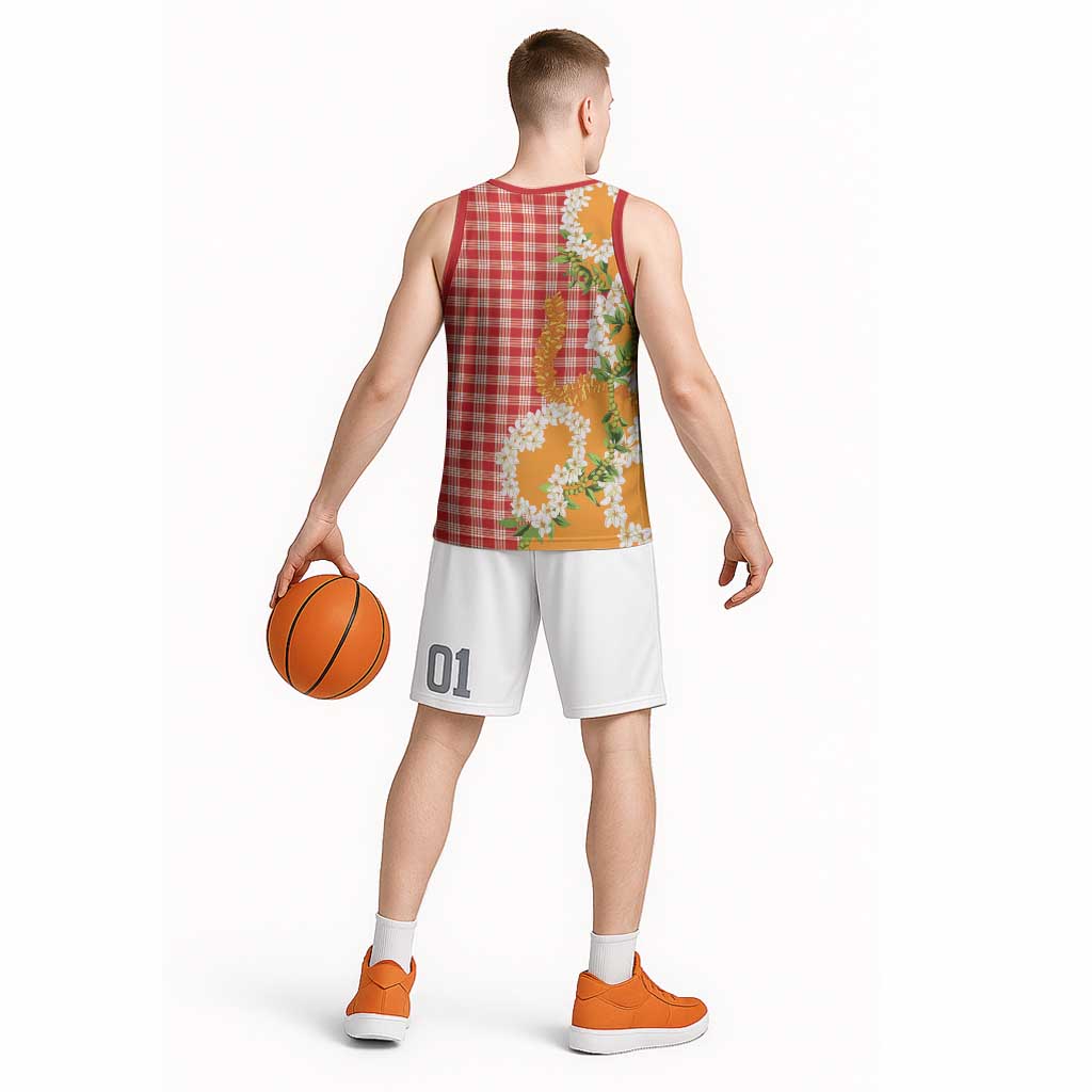 Prince Kuhio Aloha Hawaii Basketball Jersey Plumeria Ilima Lei Palaka Motifs LT14 - Polynesian Pride