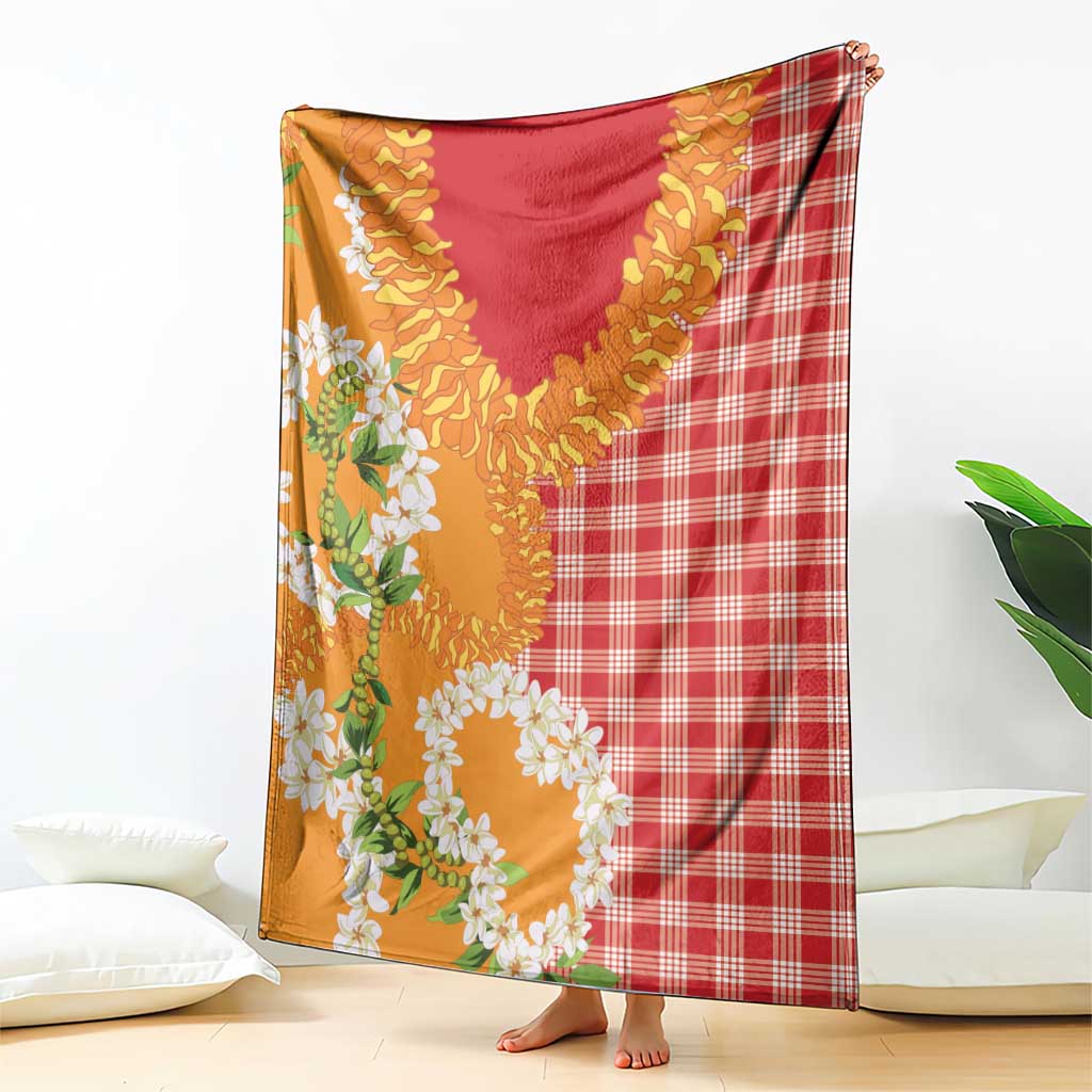 Prince Kuhio Aloha Hawaii Blanket Plumeria Ilima Lei Palaka Motifs