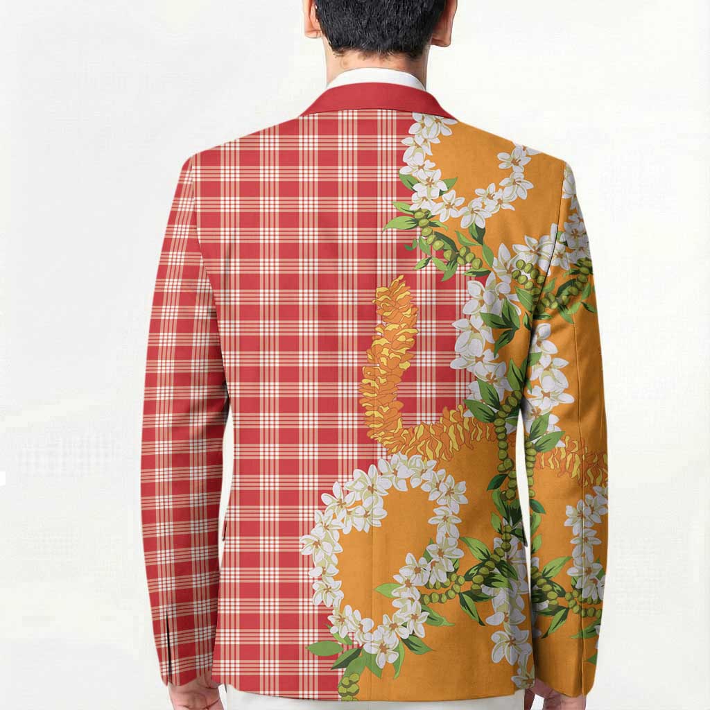 Prince Kuhio Aloha Hawaii Blazer Plumeria Ilima Lei Palaka Motifs