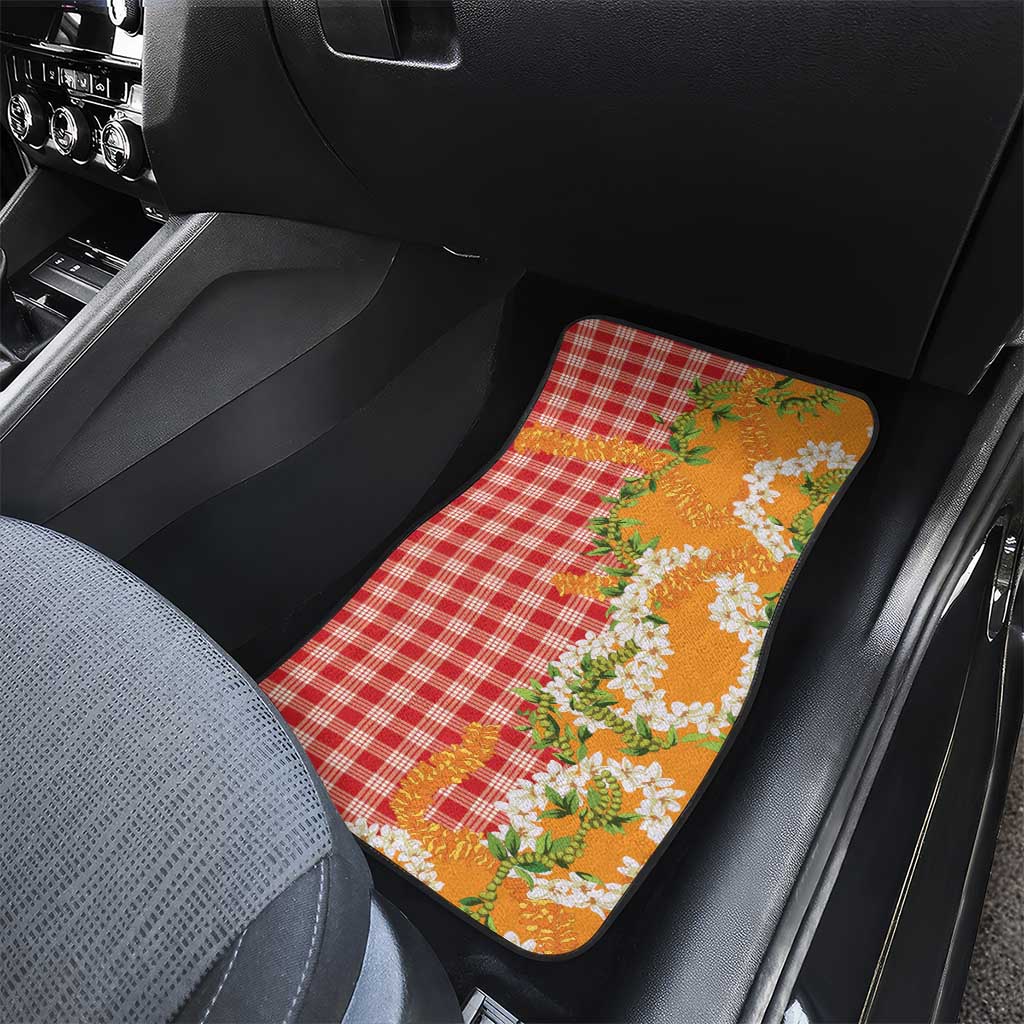 Prince Kuhio Aloha Hawaii Car Mats Plumeria Ilima Lei Palaka Motifs